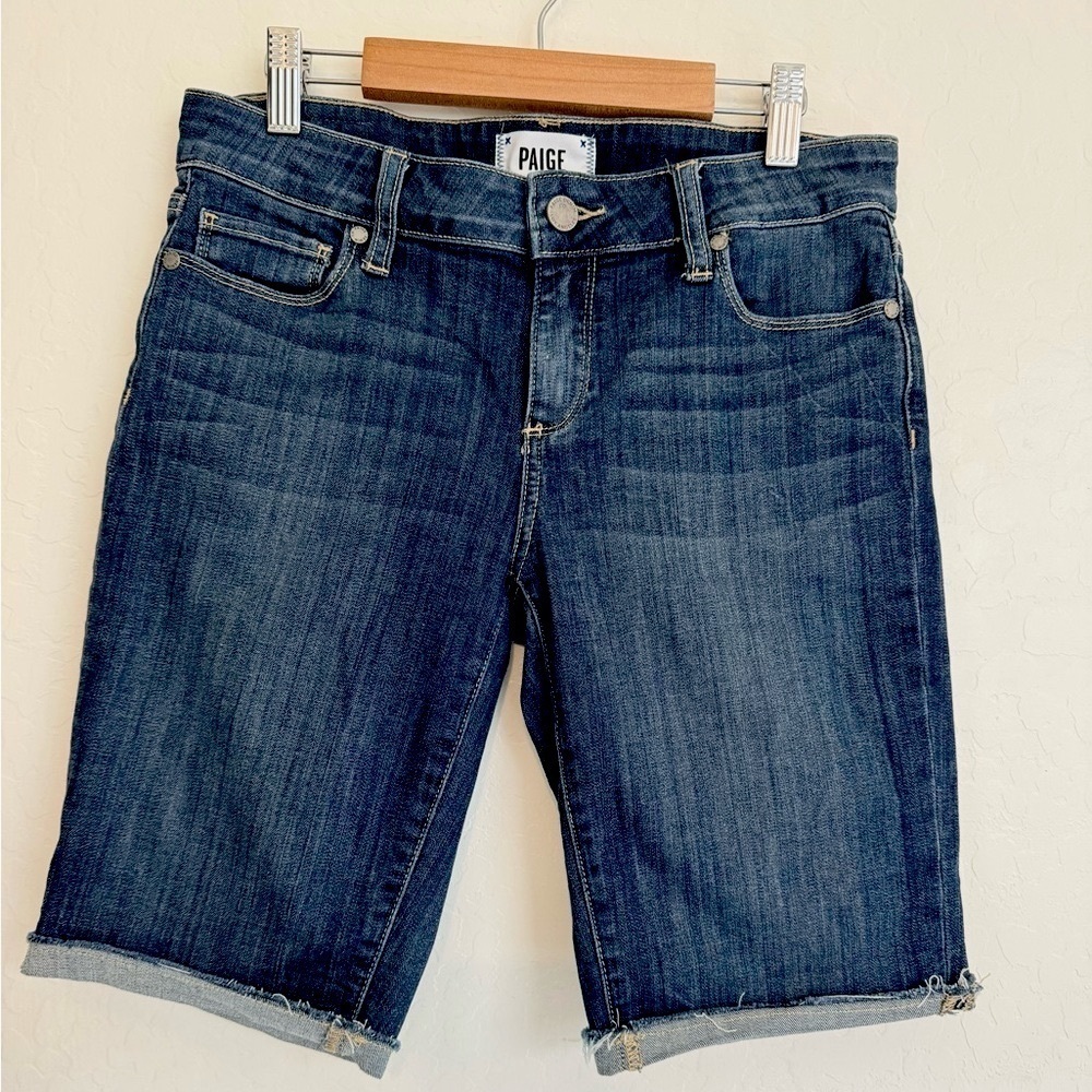 PAIGE Mid Rise Bermuda Jean Shorts Size 27